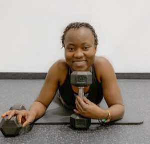 A Mat and Two Dumbbells